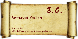 Bertram Opika névjegykártya